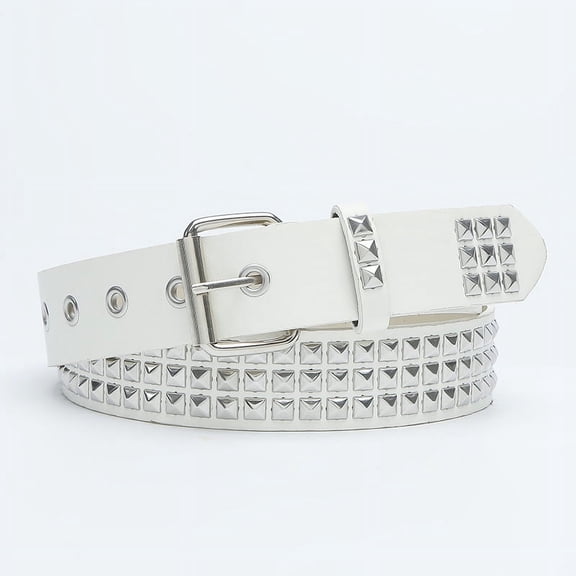 Women‘s Trendy Belt - Faux Leather Thin Belt with Fashion Forward Buckle Design