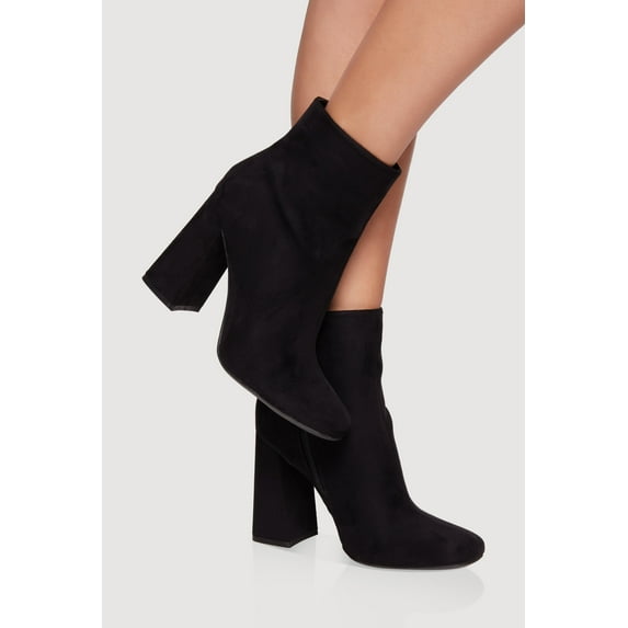 Women's Trendy Block Heel Almond Toe Booties