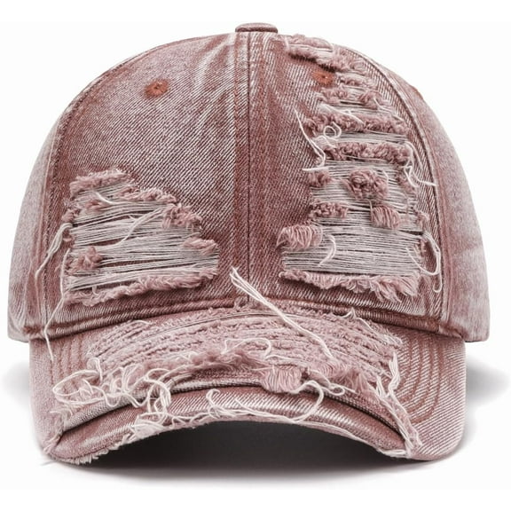 Women's Trendy Distressed Washed Baseball Cap Adjustable Unstructured Dad Hat for Womens Headwear