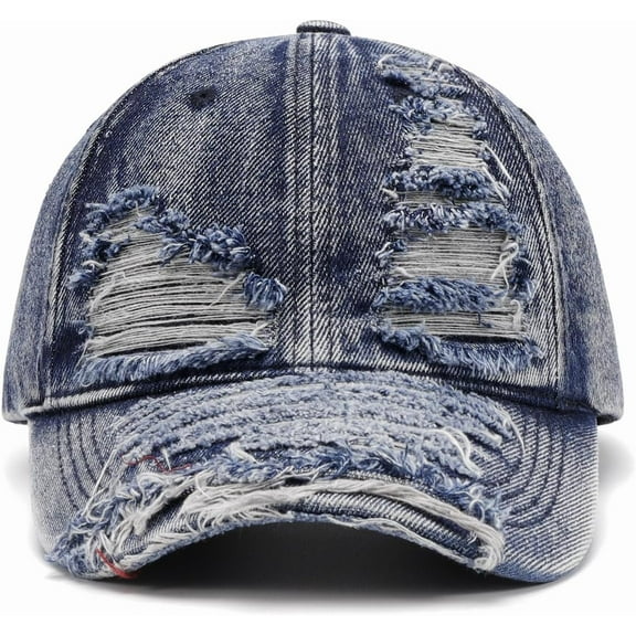 Women's Trendy Distressed Washed Baseball Cap Adjustable Unstructured Dad Hat for Womens Headwear
