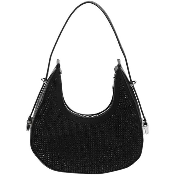 Women's Trendy Fashion Single Shoulder Underarm Bag Simplicity Niche Handbag (black)
