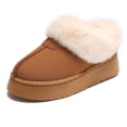 thumbnail image 1 of Elecsop Slippers for Women, Warm Fuzzy Winter Boots for Women, Suede Clog Platform Tasman Slippers, Brown, 1 of 7