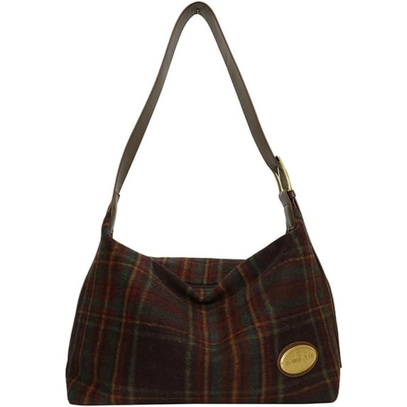 Women's Trendy Hobo Bag Checkered Tote Y2K Shoulder Crossbody Bag Large Handbag Retro Top Handle Purse