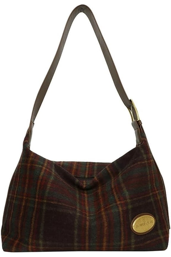 Women's Trendy Hobo Bag Checkered Tote Y2K Shoulder Crossbody Bag Large Handbag Retro Top Handle Purse