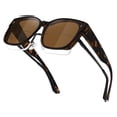 thumbnail image 1 of Women's Trendy Large Square Polarized Fit-over Sunglasses Tortoise, 1 of 6