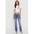 thumbnail image 1 of Women's Trendy Mid Rise Whiskered Bootcut Jeans, 1 of 4