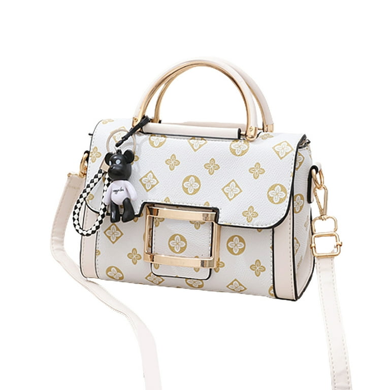 Women's Trendy Mini Designer Crossbody Bags, Top Handle Clutch Handbag, Shoulder  Purse,White，G140835 