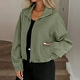 thumbnail image 1 of Women's Trendy Oversize Jacket Solid Color Lapel Long Sleeve Casual Outwear for Fall Winter, 1 of 7