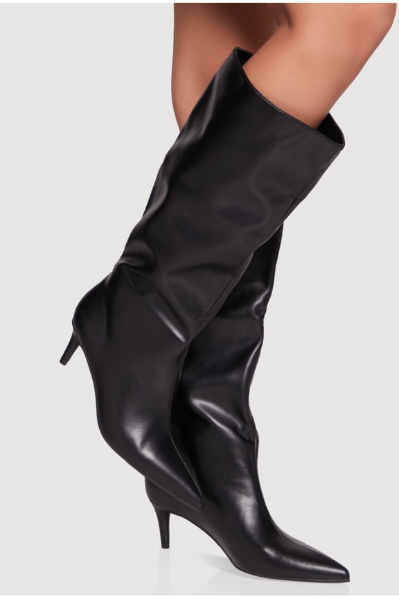 Women's Trendy Pointed Toe Stiletto Slouch Boots