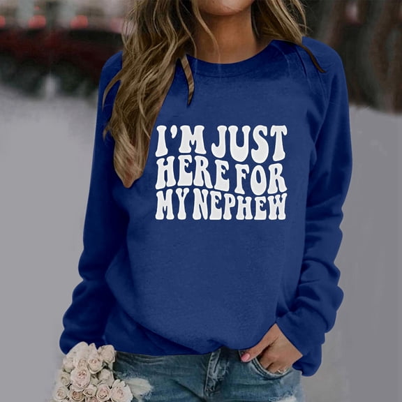 Women's Trendy Pullover Hoodie Letter Print Round Neck Top For Fall & Winter Athletic Jacket Winged Tops Women Dressy Zip up Hoodie Women Hoodie Zipper Front Women Cute Sweatshirt Distressed Pullover