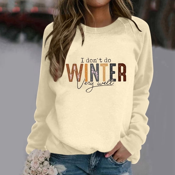 Women's Trendy Pullover Hoodie Letter Print Round Neck Top For Fall & Winter Comfy Womens Sweatshirts Hot Two Piece Outfit Full Zipper Women Blouses Zip up Women Athletic Decorative Sweatshirt Hoodie