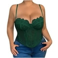 thumbnail image 1 of Women's Trendy Sexy Mesh Sheer Lace Spaghetti Strap Going Out Slimming Bustier Corset Bodysuit With Built In Bra Plus Size XL-4XL, 1 of 7