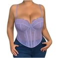 thumbnail image 1 of Women's Trendy Sexy Mesh Sheer Lace Spaghetti Strap Going Out Slimming Bustier Corset Bodysuit With Built In Bra Plus Size XL-4XL, 1 of 7
