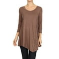 thumbnail image 1 of Women's Trendy Style 3/4 Sleeves Button Trim Solid Top, 1 of 4