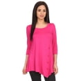 thumbnail image 1 of Women's Trendy Style 3/4 Sleeves Button Trim Solid Top, 1 of 4