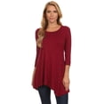 thumbnail image 1 of Women's Trendy Style 3/4 Sleeves Button Trim Solid Top, 1 of 4