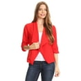 thumbnail image 1 of Women's Trendy Style 3/4 Sleeves Solid Open Jacket, 1 of 4