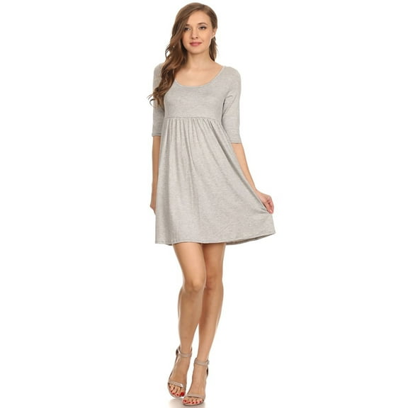 Women's Trendy Style Baby Doll Solid Dress