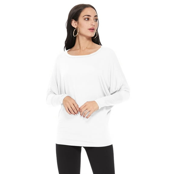 Women's Trendy Style Dolman Long Sleeves Solid Top