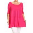 thumbnail image 1 of Women's Plus Size 3/4 sleeves Solid Tunic Top, 1 of 5