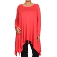 thumbnail image 1 of Women's Trendy Style Plus Size Long Sleeves Solid Tunic Top, 1 of 4