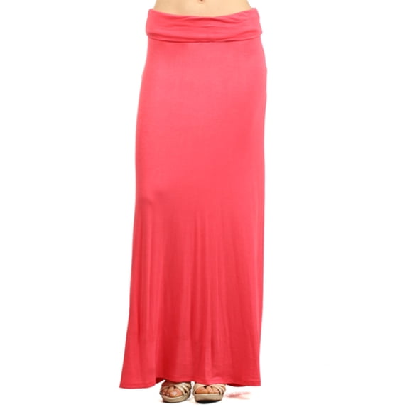 Women's Trendy Style Solid Maxi Long Skirt High Waist Waistband Relaxed Fit