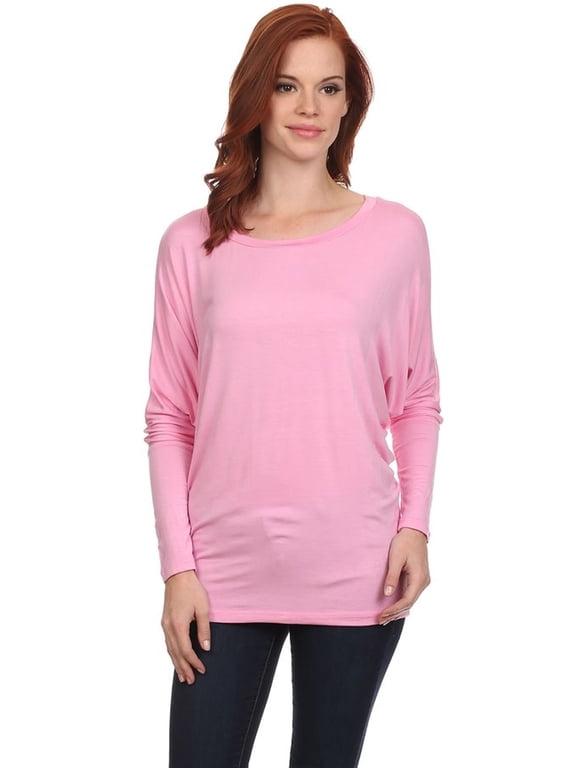Women's Trendy style dolman sleeves solid tunic top