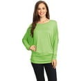 thumbnail image 1 of Women's Trendy style dolman sleeves solid tunic top, 1 of 3