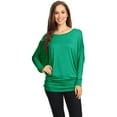 thumbnail image 1 of Women's Trendy style dolman sleeves solid tunic top, 1 of 3