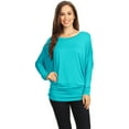 thumbnail image 1 of Women's Trendy style dolman sleeves solid tunic top, 1 of 3
