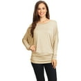 thumbnail image 1 of Women's Boat Neck 3/4 Dolman Sleeve Basic Top, 1 of 3