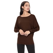 Women's Trendy style dolman sleeves solid tunic top