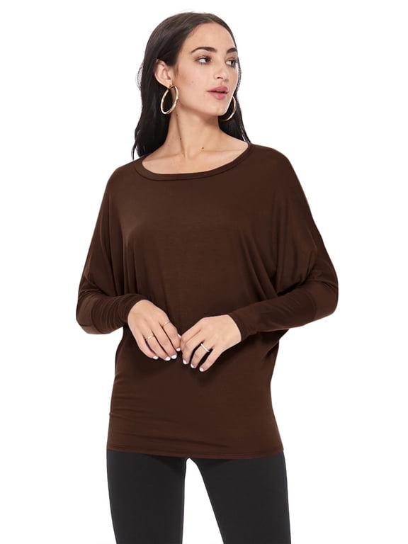 Women's Trendy style dolman sleeves solid tunic top