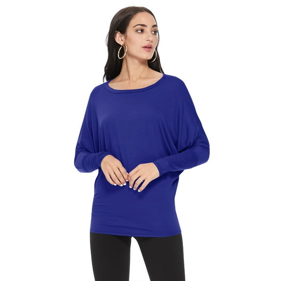 Women's Trendy style dolman sleeves solid tunic top