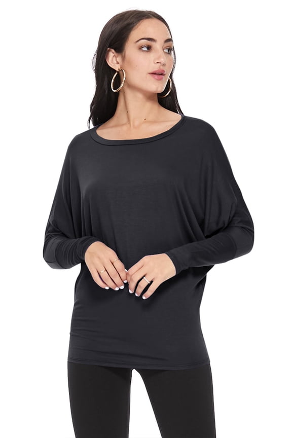 Women's Trendy style dolman sleeves solid tunic top