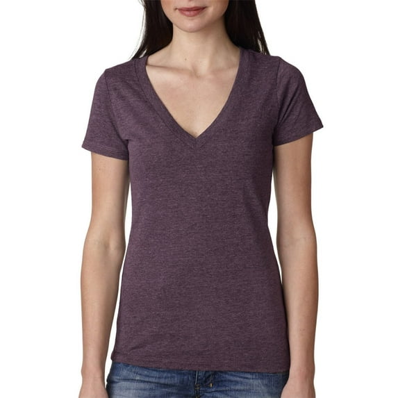 Women's Tri-Blend Deep V-Neck T-Shirt