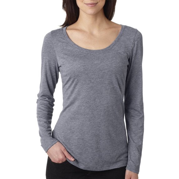 Women's Tri-Blend Long-Sleeve Scoopneck T-Shirt