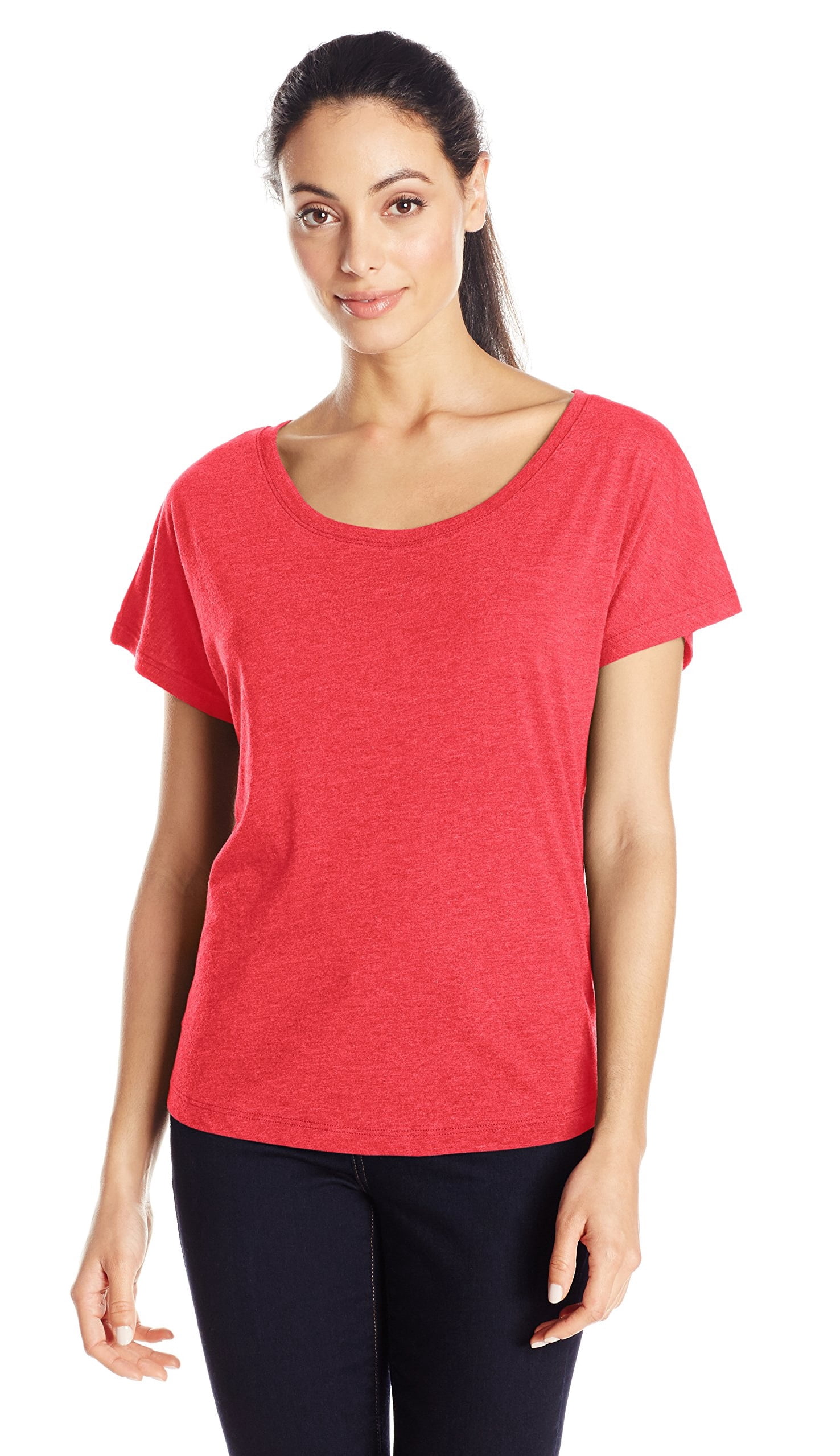 Women's Tri-Blend Scoop Neck Dolman Sleeve Top