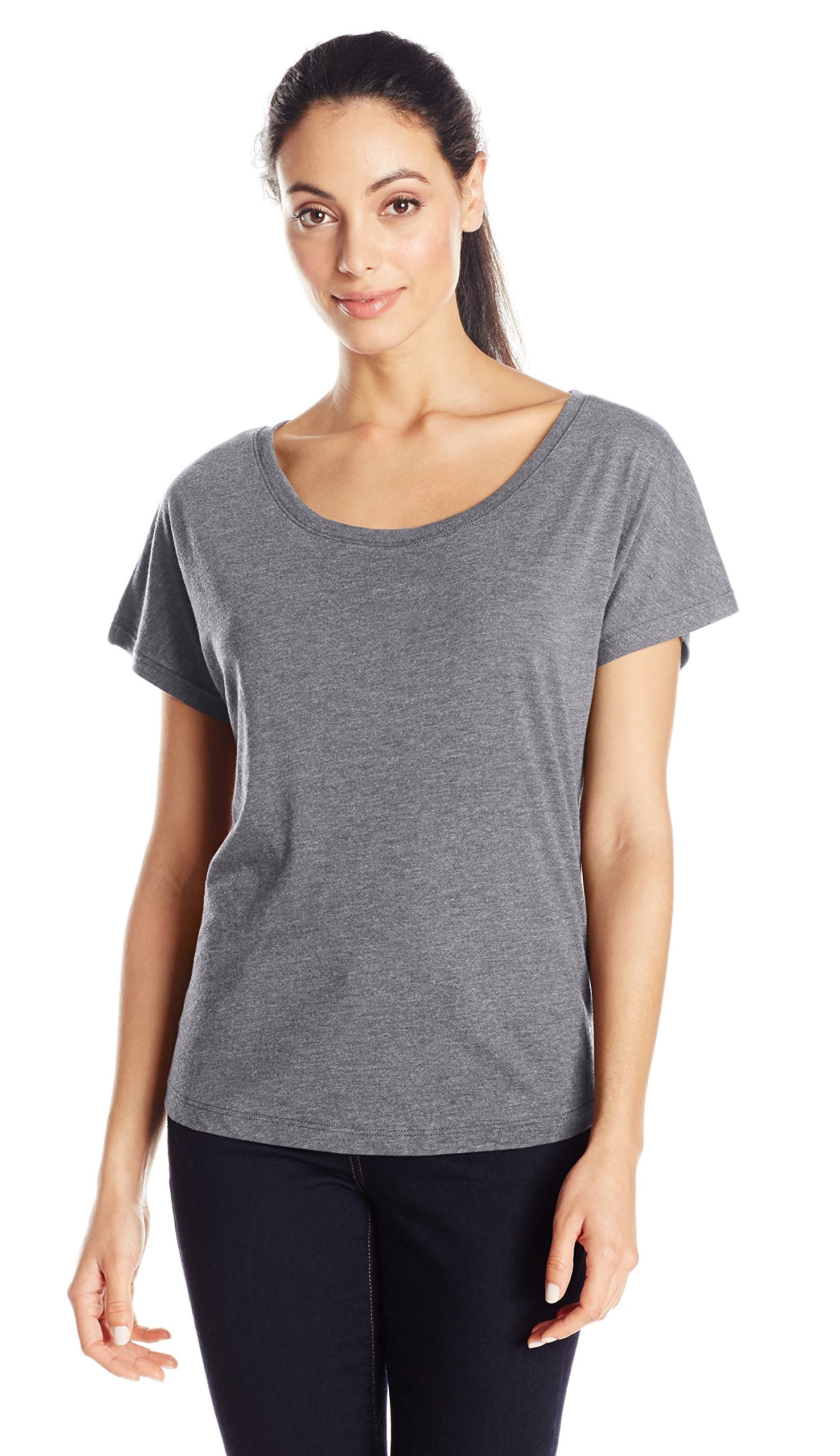 Women's Tri-Blend Scoop Neck Dolman Sleeve Top