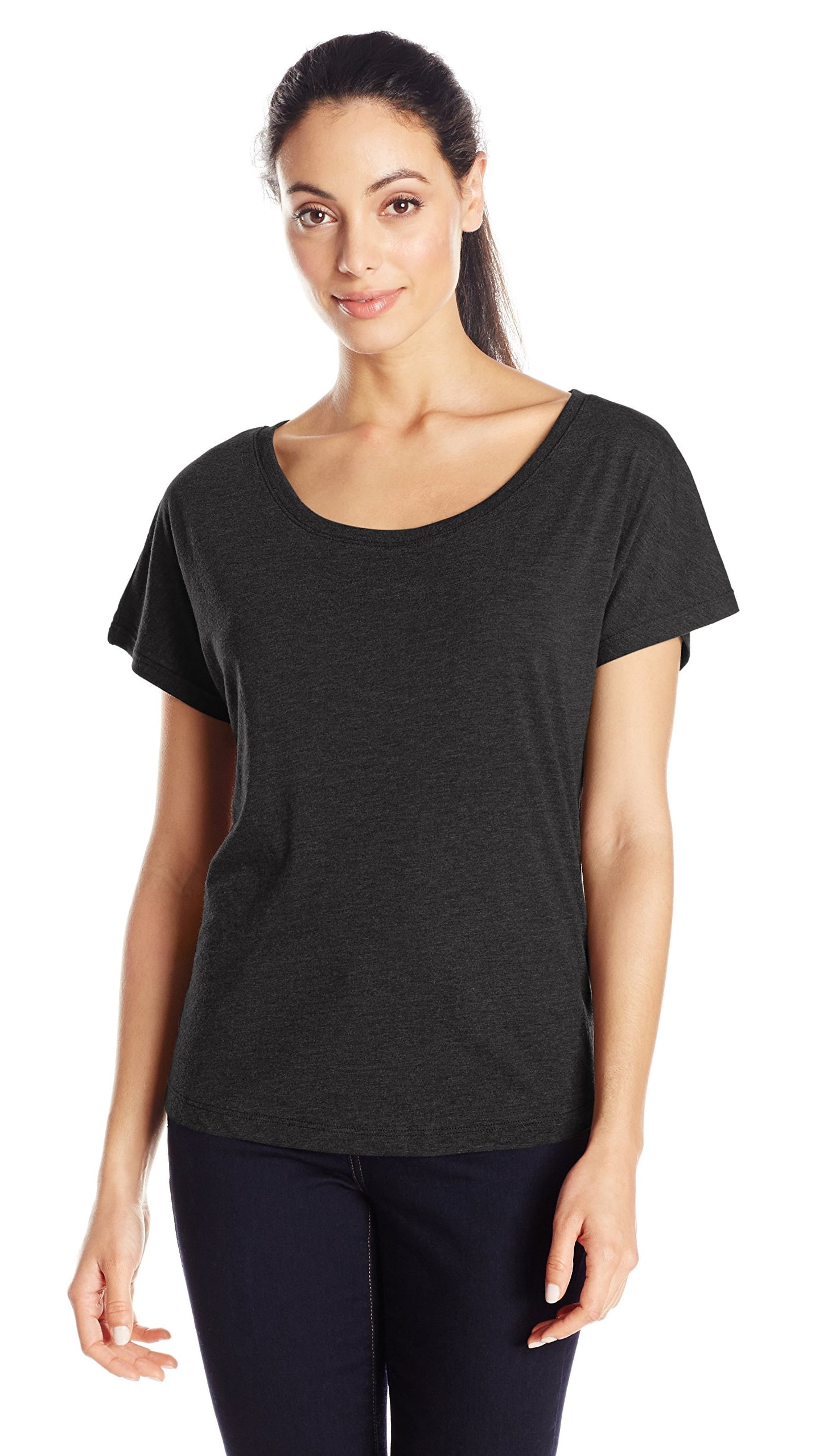 Women's Tri-Blend Scoop Neck Dolman Sleeve Top