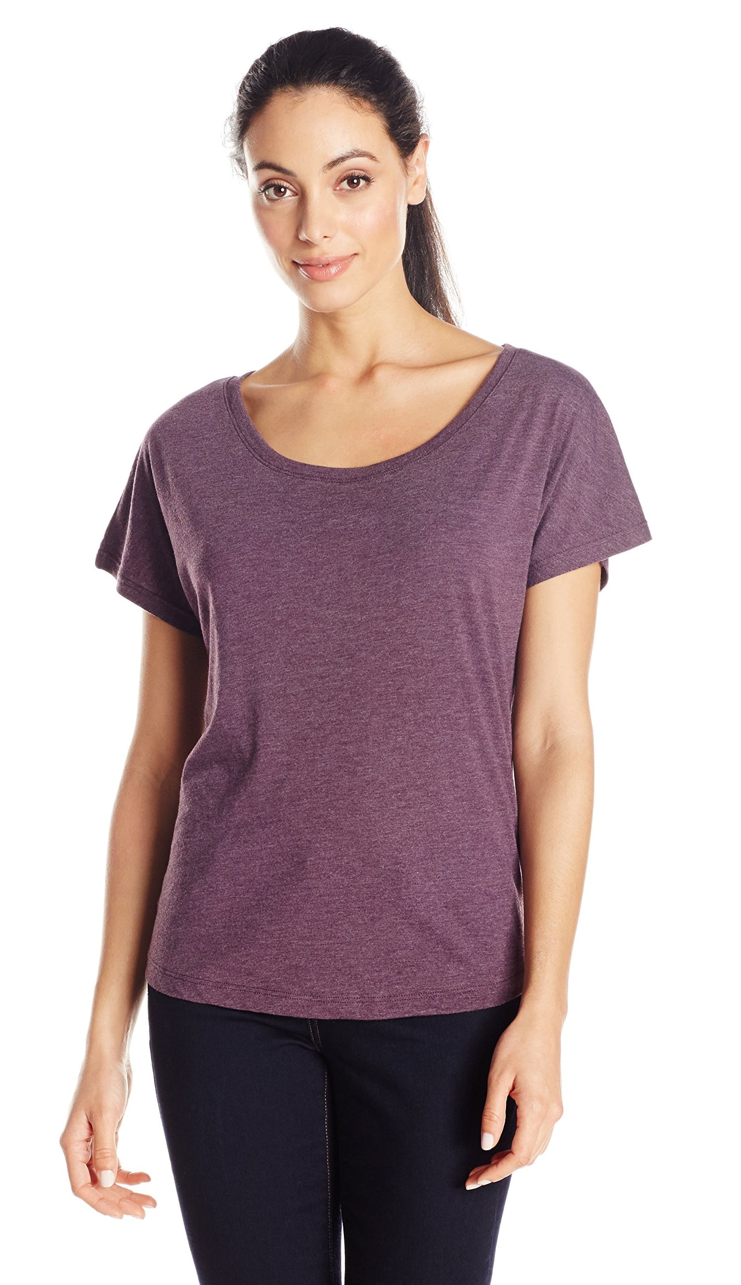Women's Tri-Blend Scoop Neck Dolman Sleeve Top