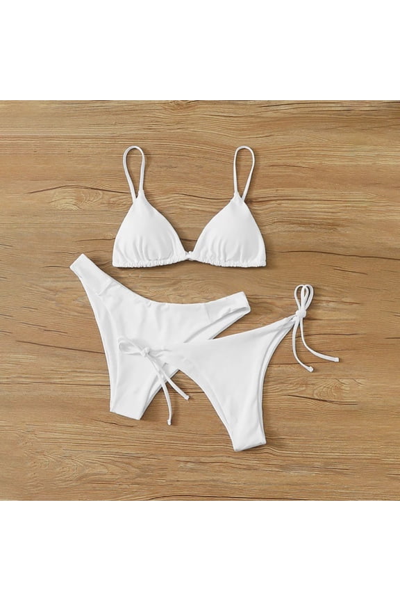 Women's Triangle Bikini Floral String Bikini Set Two Piece Swimsuit Bathing Suits