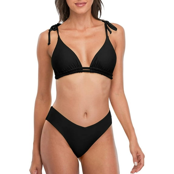 Women's Triangle Bikini Set V Cut Two Piece Swimsuit