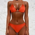 thumbnail image 1 of Women's Triangle Bikini Two Piece Halter Tie Side Bathing Suit Adjustable Halter Neck for a Custom Fit Side Ties Elongate Legs and Flatter Hips Orange XL, 1 of 3