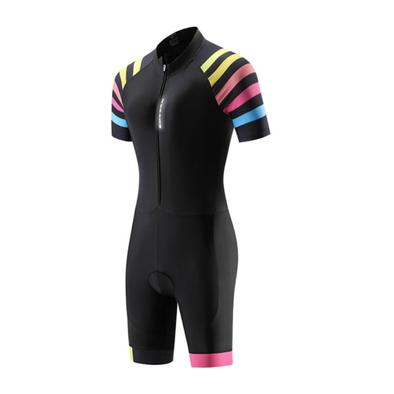 Women's Triathlon Suit - Short Sleeves Speedsuit Skinsuits Trisuit for Women Swimming Running Cycling Clothing - M