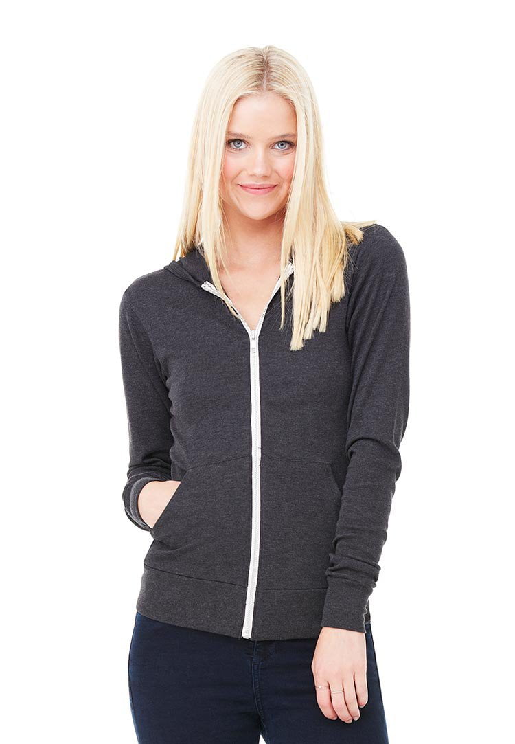 Women's Triblend Full-Zip Lightweight Hoodie