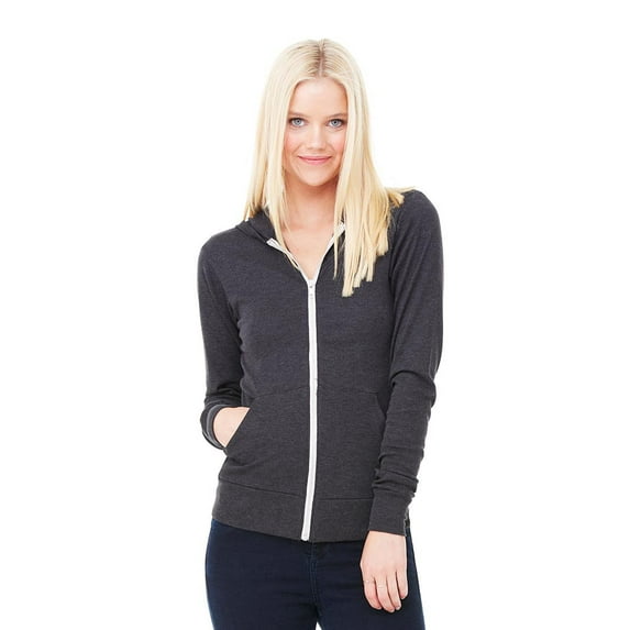 Women's Triblend Full-Zip Lightweight Hoodie