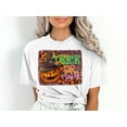 thumbnail image 1 of Women's Trick or Treat Pumpkin Witch Hat T-Shirt, 1 of 10