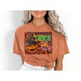 thumbnail image 1 of Women's Trick or Treat Pumpkin Witch Hat T-Shirt, 1 of 10