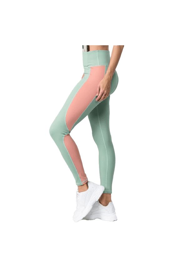 Women's Triple Color Block Activewear Leggings - DARK SAGE, S